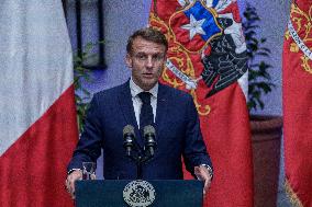 President of France Emmanuel Macron visits Chile